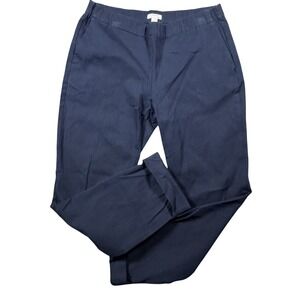 J.Jill Womens 6 Navy Blue Bi-Stretch Pants‎ Career Minimalist Academia Cuffed